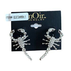 Noir Jewelry Rhinestone Scorpion Earrings With Stud Backings Statement Piece